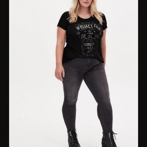 Torrid Black Graphic Tee with Whiskey Design - Picture 3 of 4